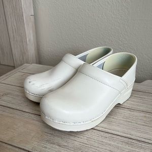 White Dansko clogs